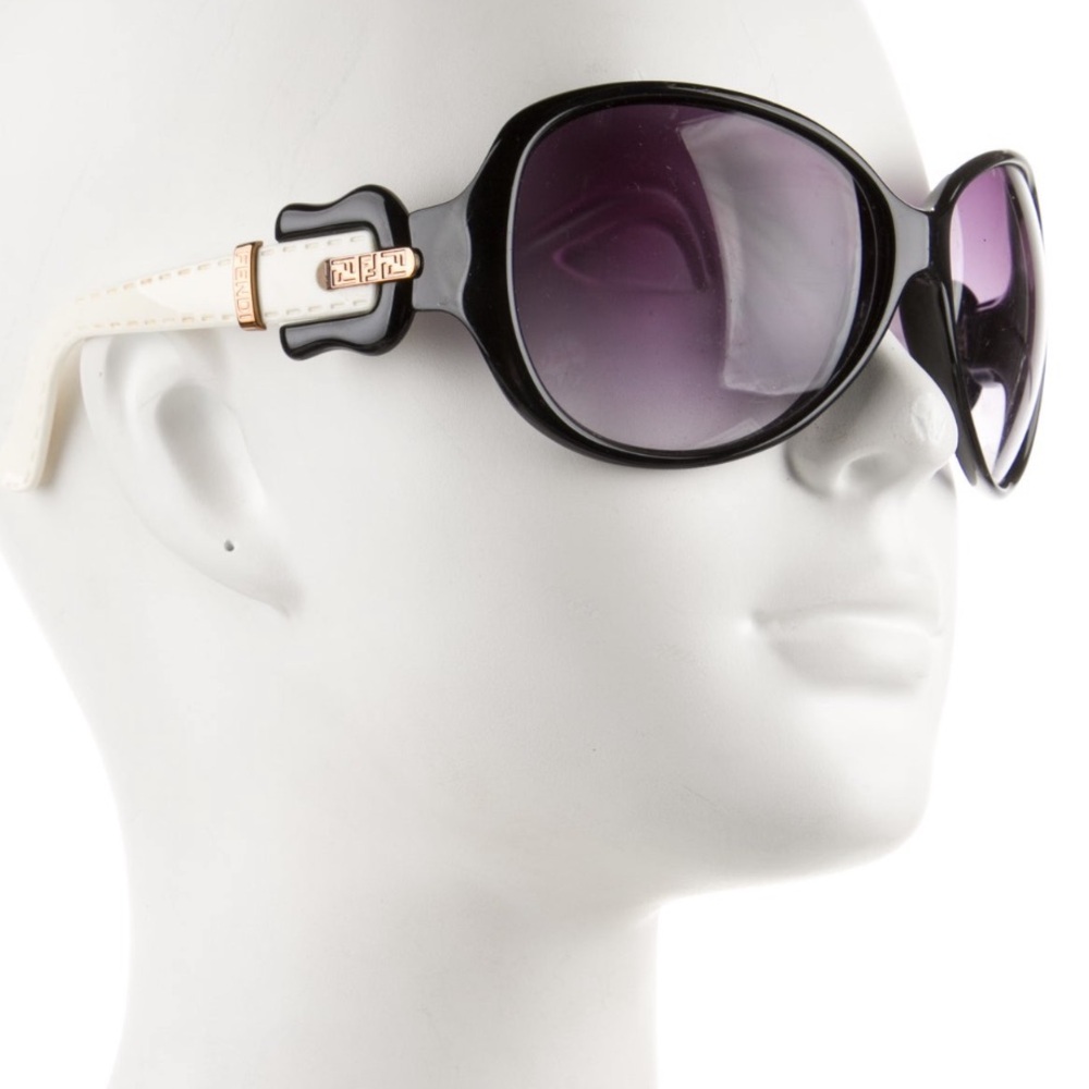 Fendi buckle Black and White Women's Sunglasses